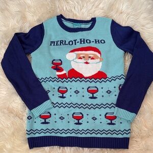 Santa Merlot-Ho-Ho Ugly Christmas Sweater